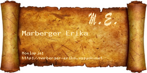 Marberger Erika névjegykártya